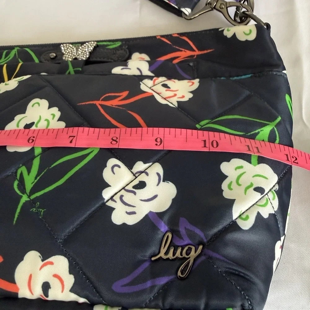 Lug FLare 2 Crossbody Shoulder Bag Purse Bright Floral Flower Navy Blue NWOT